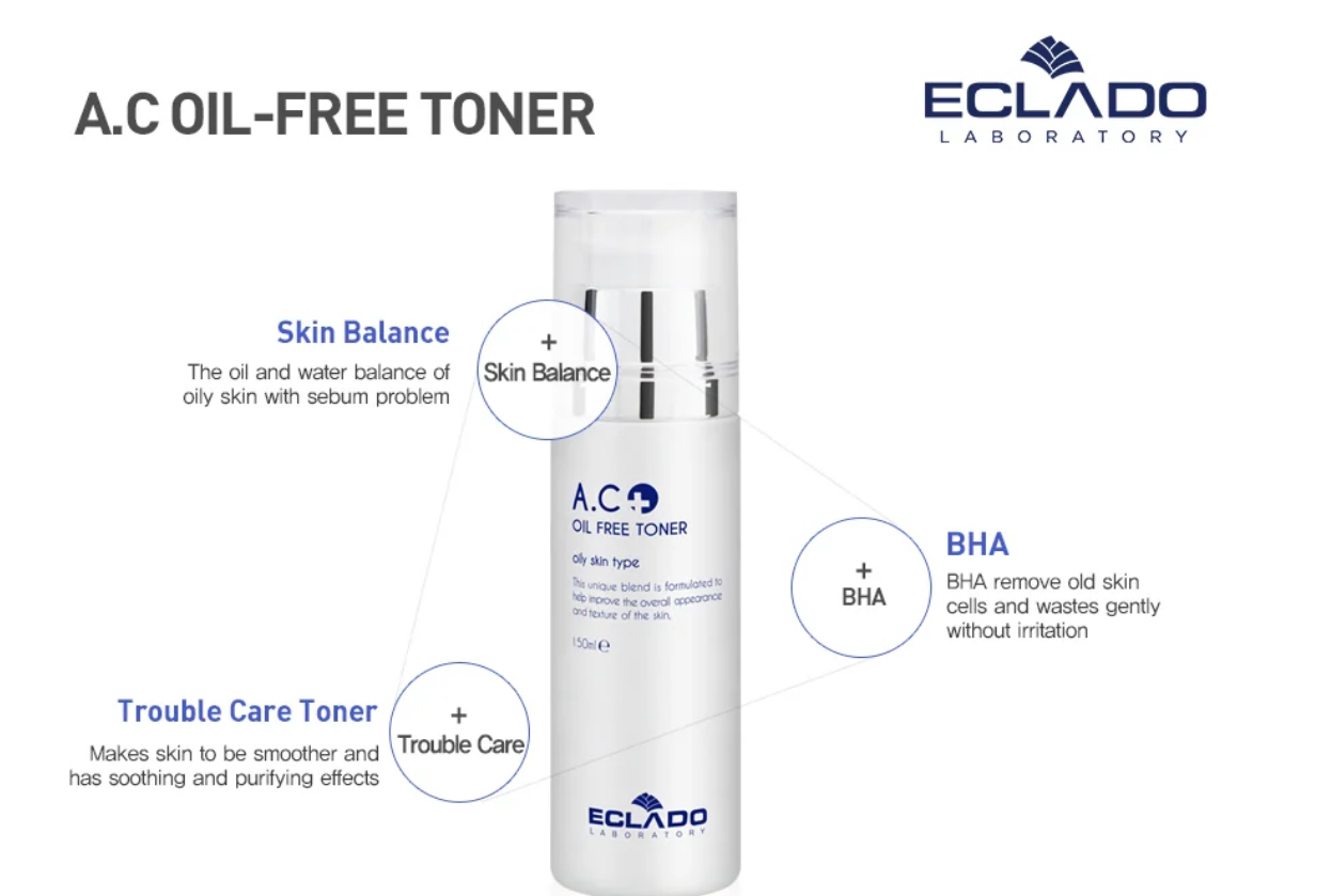 تونر آکنه اویل فری پوست چرب اکلادو